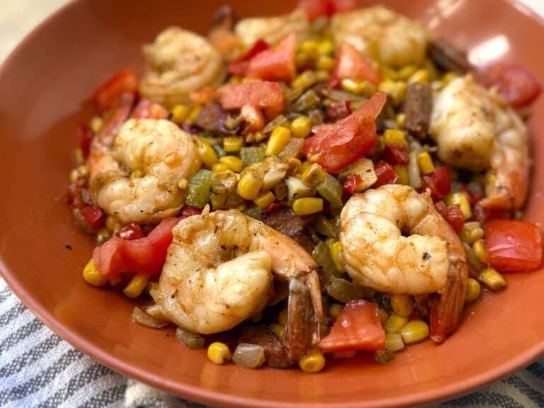 Shrimp and Smoked Sausage Maque Choux