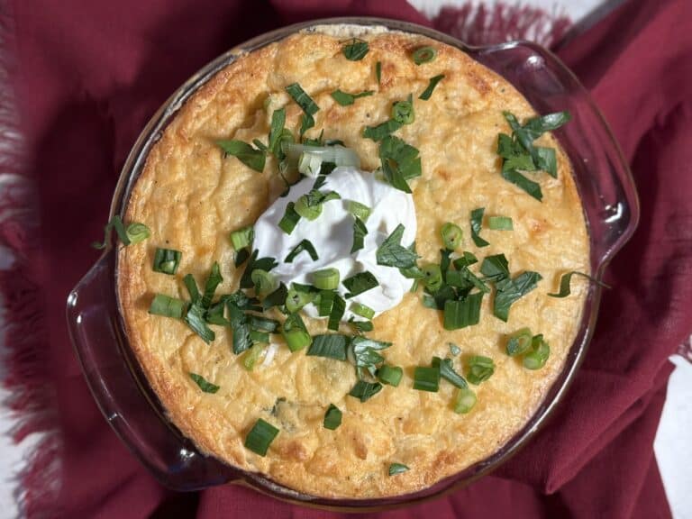 Cheesy Garlic Potato Soufflé