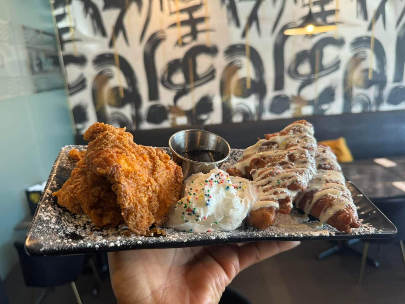  Fried chicken and beignets at Chesa's Bistro & Bar, a gluten free restaurant in Chicago