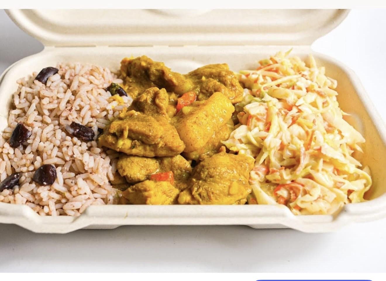 Stacys Island Flavor Curry Chicken Rice And Peas And Cole Slaw 6