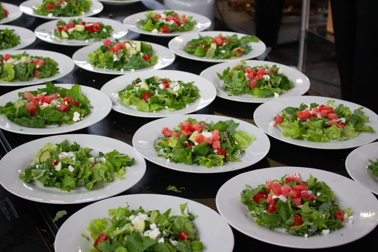 Melon salad with fresh mint vinaigrette served at Chef Ke's 2nd annual Juneteenth holiday dinner