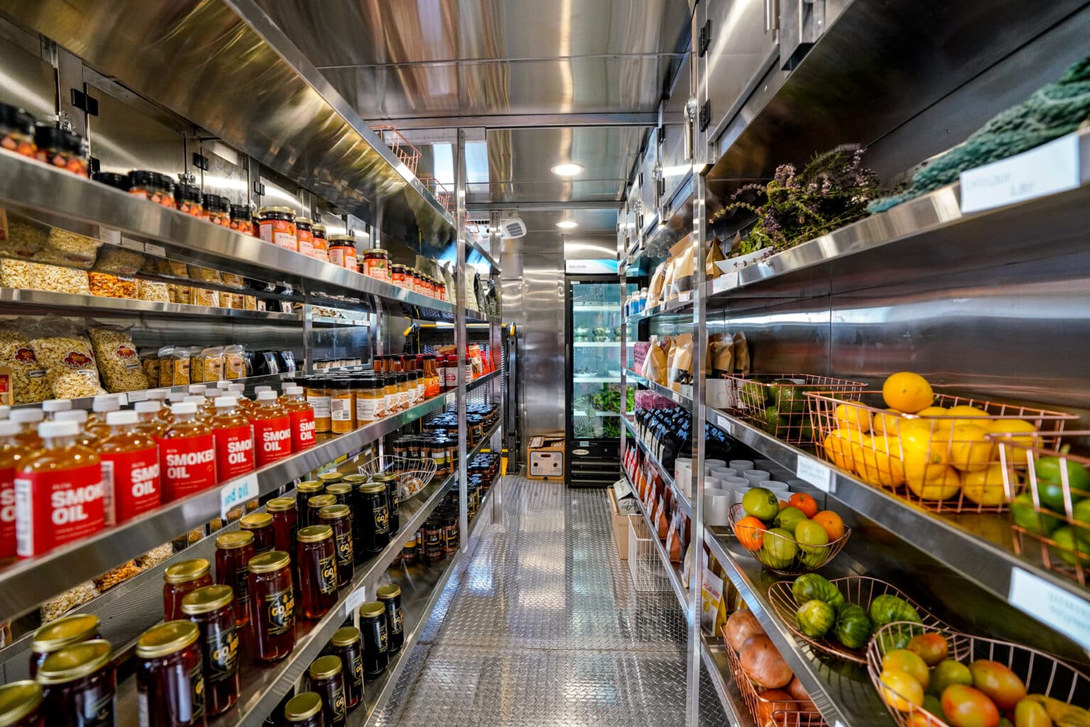 Inside Prosperity Market's mobile food trailer 
