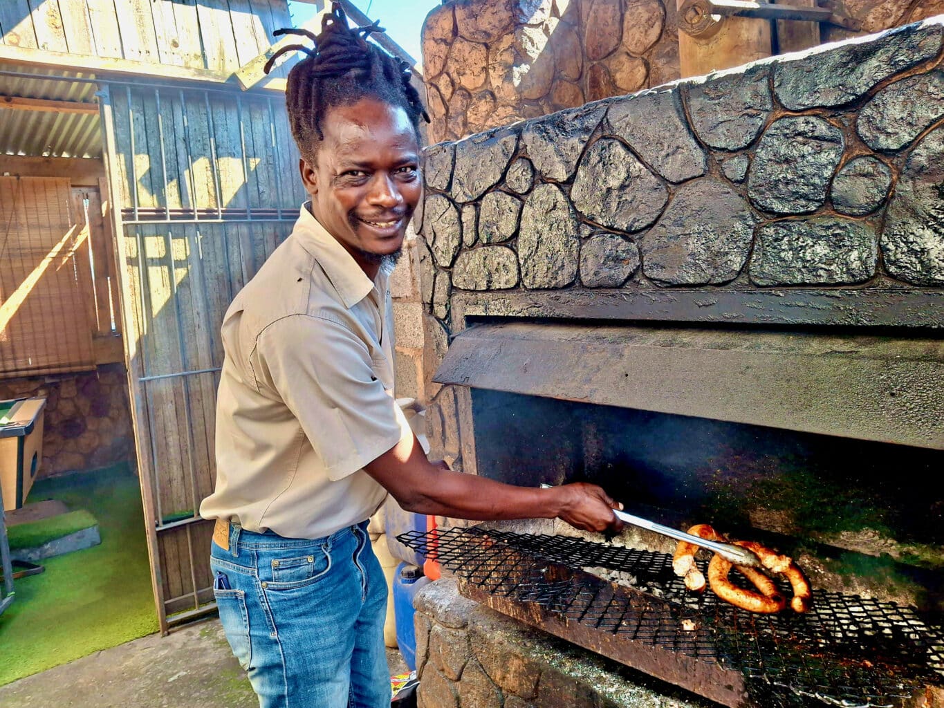 Raphael Tsaurayi grills crocodile worst shisanyama-style